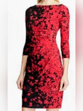 NWT!! Chaps Floral Sheath Midi Dress. Size M
